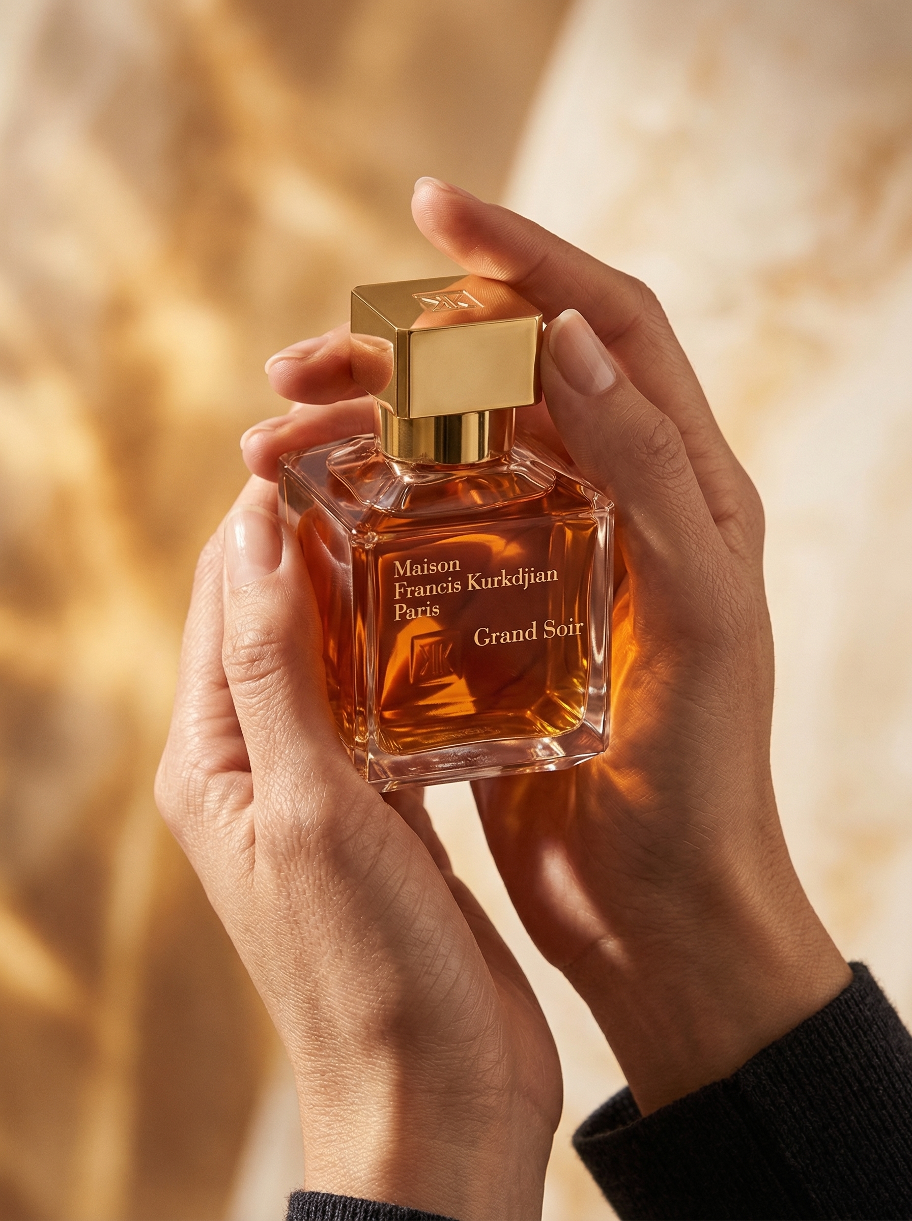 Detalle editorial de perfume nicho